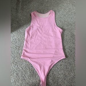 Pink Ribbed KN Bodysuit